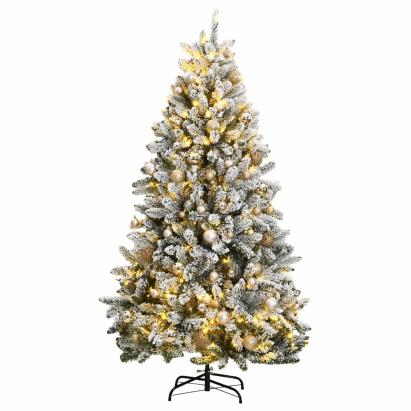 Brad Crăciun artificial articulat cu 300 LED-uri/globuri 270 cm GartenMobel Dekor