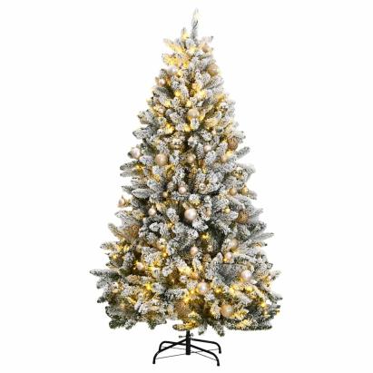 Brad Crăciun artificial articulat cu 300 LED-uri/globuri 300 cm GartenMobel Dekor