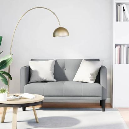 Canapea loveseat, gri deschis, 111 cm, textil GartenMobel Dekor
