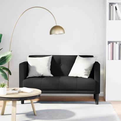Canapea loveseat, negru, 111 cm, textil GartenMobel Dekor