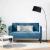 Canapea loveseat, albastru, 111 cm, catifea GartenMobel Dekor