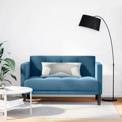 Canapea loveseat, albastru, 111 cm, catifea GartenMobel Dekor