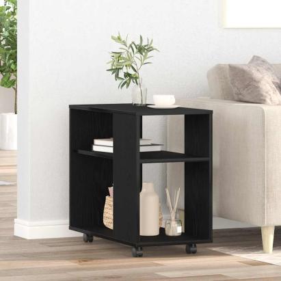 Masă laterală stejar negru 70x35x60 cm lemn stratificat GartenMobel Dekor