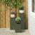 Suporturi pentru plante 3 pcs Olivengrønn 24 x 24 x 75 cm Oțel GartenMobel Dekor