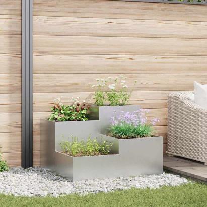 Vază pentru Grădină Argintiu 80 x 80 x 60 cm Oțel galvanizat GartenMobel Dekor