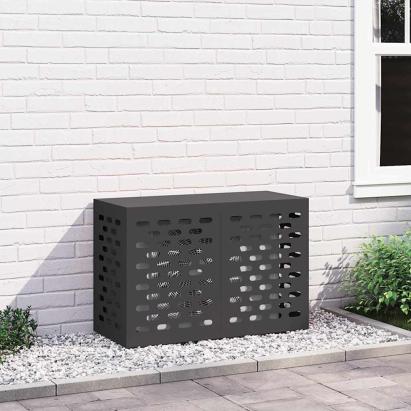 Husă pentru aer condiționat Negru 90 x 40 x 60 cm Oțel GartenMobel Dekor