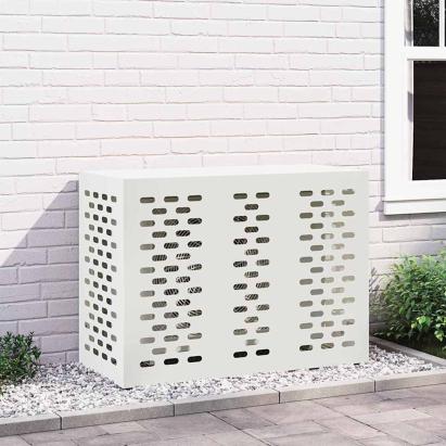 Husă pentru aer condiționat Alb 110 x 50 x 80 cm Oțel GartenMobel Dekor