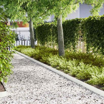 Borduri pentru gazon 10 pcs Alb 100 x 0.5 x 15 cm Oțel GartenMobel Dekor