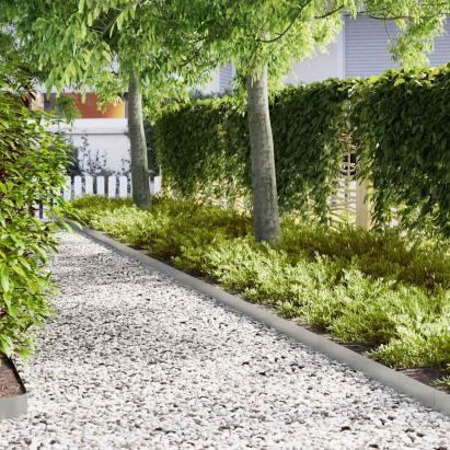 Borduri pentru gazon 20 pcs Argintiu 100 x 0.5 x 15 cm GartenMobel Dekor