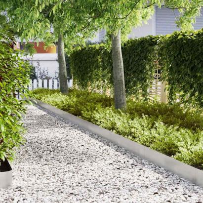 Borduri pentru gazon 10 pcs Argintiu 100 x 0.5 x 20 cm GartenMobel Dekor