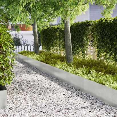 Borduri pentru gazon 20 pcs Argintiu 100 x 0.5 x 30 cm GartenMobel Dekor