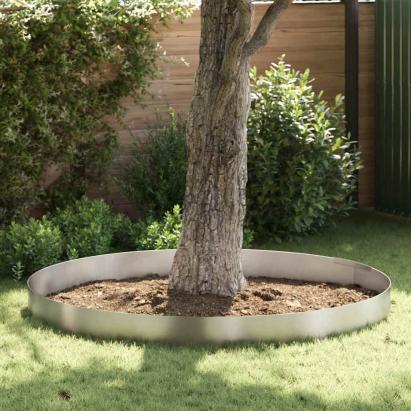 Împrejmuire pentru gazon Argintiu 450 x 25 cm Oțel inoxidabil GartenMobel Dekor