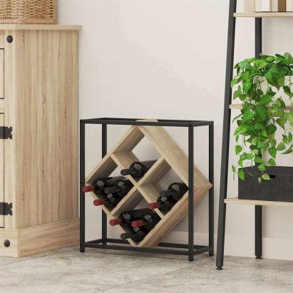 Raft pentru vin Stejar sonoma 51 x 18 x 52.5 cm Lemn compozit GartenMobel Dekor