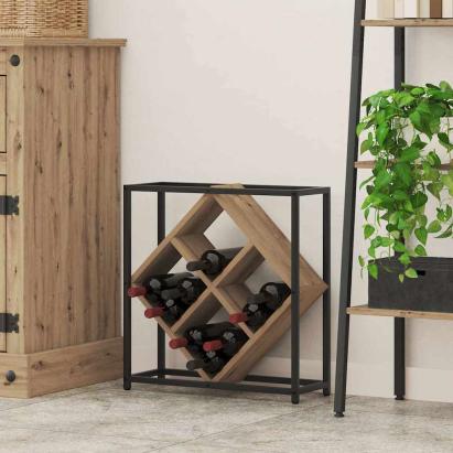 Raft pentru vin stejar artizanal 51 x 18 x 52.5 cm GartenMobel Dekor
