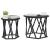 Masă laterală 2 pcs Stejar negru 50 x 50 x 40 cm GartenMobel Dekor