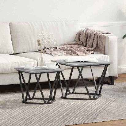 Set măsuțe laterale 2 pcs sonoma gri 50 x 50 x 40 cm GartenMobel Dekor