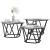 Masă de cafea 3 pcs sonoma gri 50 x 50 x 40 cm GartenMobel Dekor