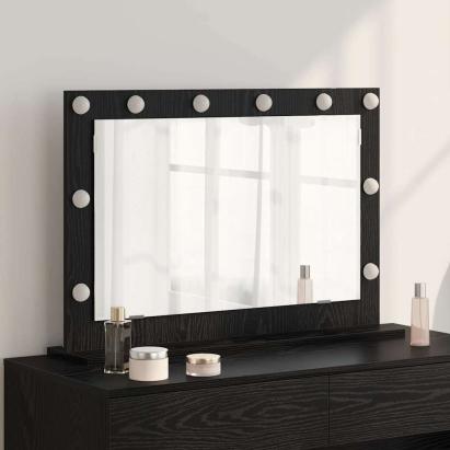 Oglindă de toaletă cu oglindă Stejar Negru 80 x 15 x 18 cm GartenMobel Dekor