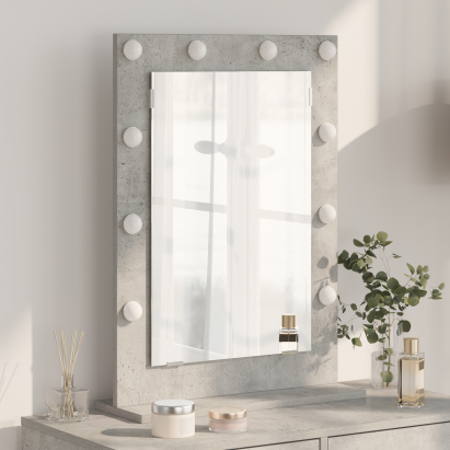 Oglindă de toaletă cu oglindă Gri din beton 70 x 50 x 18 cm GartenMobel Dekor