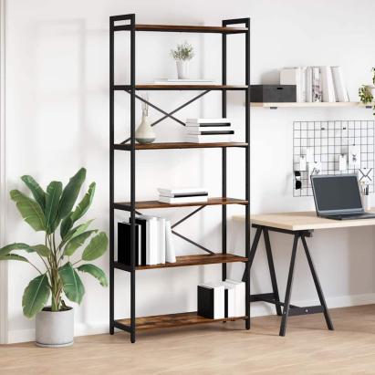 Bibliotecă Stejar afumat 80 x 30 x 188 cm Lemn compozit GartenMobel Dekor