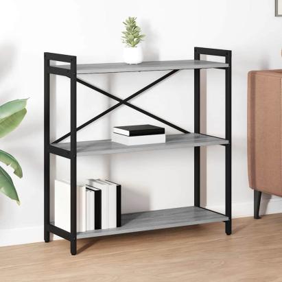Bibliotecă sonoma gri 80 x 30 x 83 cm Lemn compozit GartenMobel Dekor