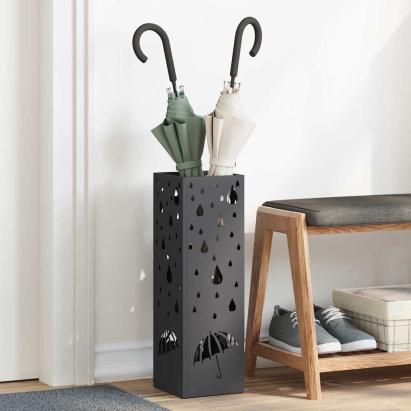 Suport pentru umbrele Negru 15.5 x 15.5 x 49 cm Oțel GartenMobel Dekor