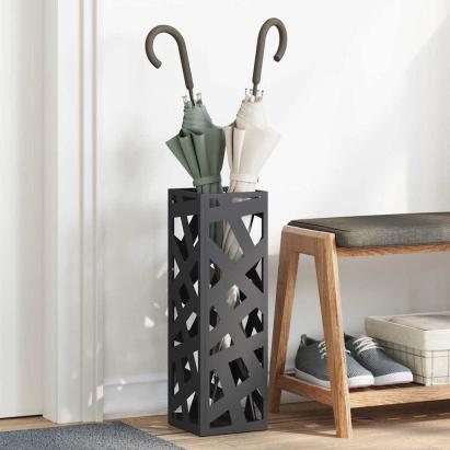 Suport pentru umbrele Negru 15.5 x 15.5 x 49 cm Metal GartenMobel Dekor