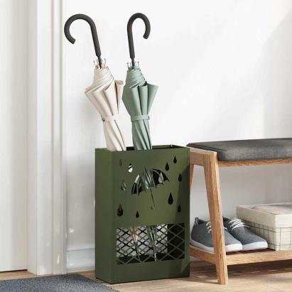 Suport pentru umbrele Olivengrønn 28 x 12 x 41 cm Oțel GartenMobel Dekor