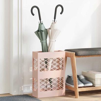 Suport pentru umbrele cu depozitare Roz 28 x 12 x 41 cm Oțel GartenMobel Dekor