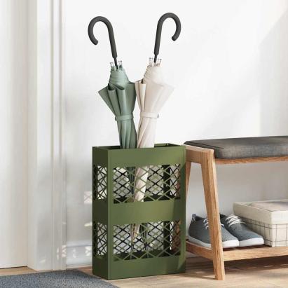 Suport pentru umbrele Olivengrønn 28 x 12 x 41 cm Oțel GartenMobel Dekor