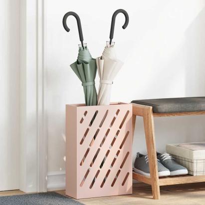 Suport pentru umbrele cu depozitare Roz 28 x 12 x 41 cm Oțel GartenMobel Dekor