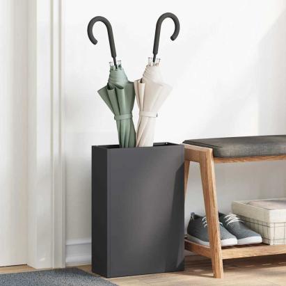 Suport pentru umbrele cu depozitare Negru 28 x 12 x 41 cm Oțel GartenMobel Dekor