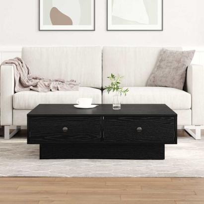 Masă de cafea Stejar negru 90 x 90 x 28 cm Lemn compozit GartenMobel Dekor