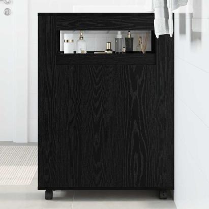 Cabinet îngust din baie Stejar negru 65 x 23 x 87 cm GartenMobel Dekor