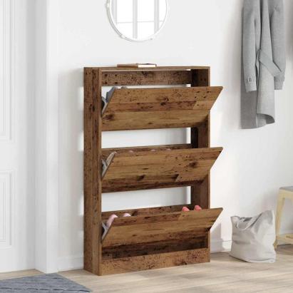 Dulap pentru Încălțăminte cu ușă Lemn vechi 80 x 21 x 125.5 cm GartenMobel Dekor