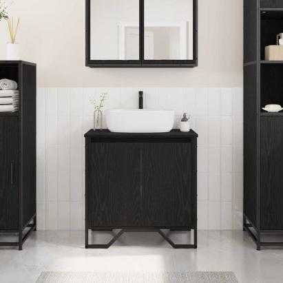 Dulap pentru Chiuvetă cu ușă Stejar Negru 60 x 35 x 60 cm GartenMobel Dekor