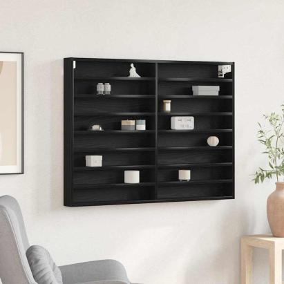 Cabinet de afișare Stejar negru 100 x 8.5 x 75 cm Lemn compozit GartenMobel Dekor