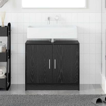 Dulap pentru Chiuvetă cu ușă Stejar Negru 63 x 29 x 55 cm GartenMobel Dekor