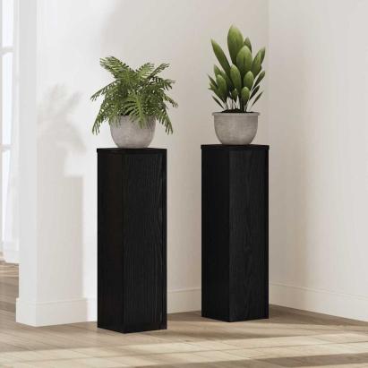 Suport pentru plante 2 pcs Stejar negru 17 x 17 x 60 cm GartenMobel Dekor
