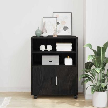 Cabinet Mobil cu ușă Stejar negru 60 x 48 x 81 cm Lemn compozit GartenMobel Dekor