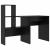 Birou cu raft Stejar negru 131.5 x 50 x 106.5 cm Lemn compozit GartenMobel Dekor