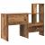 Birou cu raft Lemn vechi 131.5 x 50 x 106.5 cm Lemn compozit GartenMobel Dekor
