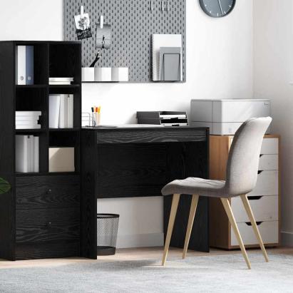 Birou Stejar negru 80 x 50 x 76 cm Lemn compozit GartenMobel Dekor