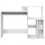 Birou cu depozitare Alb 120.5 x 44 x 88.5 cm Lemn compozit GartenMobel Dekor