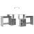 Birou cu depozitare cu raft Gri beton 120.5 x 44 x 88.5 cm GartenMobel Dekor