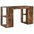 Birou cu Depozitare cu raft Stejar afumat 130 x 50.5 x 75 cm GartenMobel Dekor