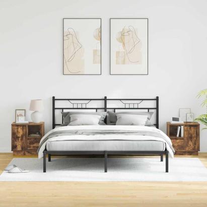 Dulap de noapte cu sertar 2 pcs Stejar afumat 50 x 34.5 x 50 cm GartenMobel Dekor