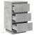 Dulap de noapte Gri din beton 39 x 34.5 x 65 cm Lemn compozit GartenMobel Dekor