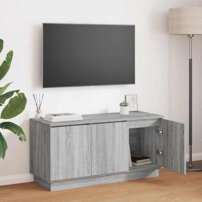 Cabinet TV cu LED sonoma gri 100 x 38 x 49 cm Lemn compozit GartenMobel Dekor