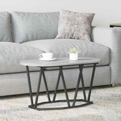 Masă de Cafea Gri 80 x 40 x 40.5 cm Lemn aranjat și metal GartenMobel Dekor